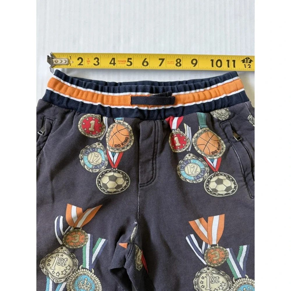 Dolce & Gabbana Kids Medal Print Joggers Boys Size 11/12 Cotton Italy